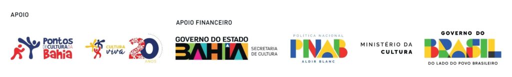 Logos de apoio do Movimento Irun - Secult-BA, PNAB, Governo da Bahia, Ministério da Cultura